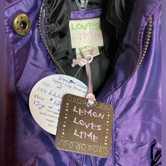 Girls Down-Filled Iridescent Purple Winter Coat - Picture 6 of 8